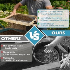 Large Soil Sifter, Rock Sifter Garden Sieve Soil Dirt Leaves for Gardening,