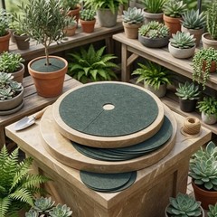 Green Non-Woven Tree Mulch For Rings 20PCS for Control and Airflow Support