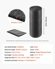 VEVOR Recycled Rubber Mulch Roll 96 x 24in Landscaping Pathway Mulch Mat 2 Pack