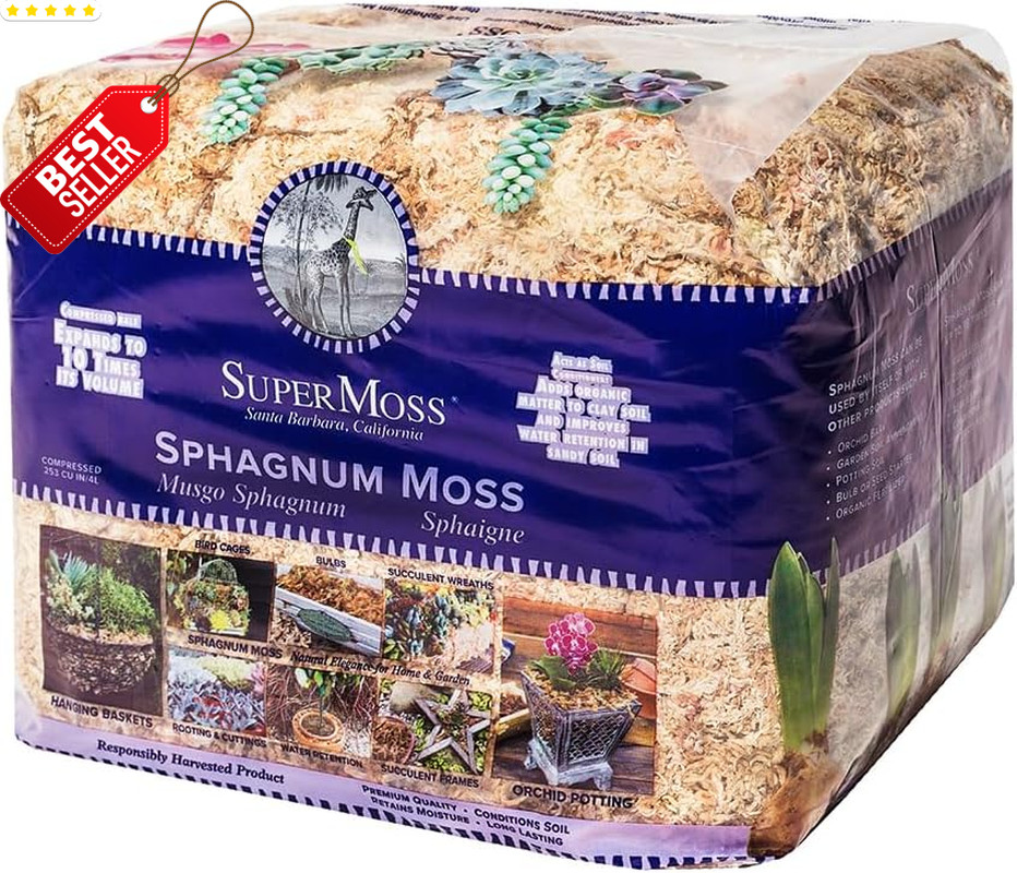 Orchid Sphagnum Moss Dried Natural 1LB Mini Bale Potting Reptile Plants – US