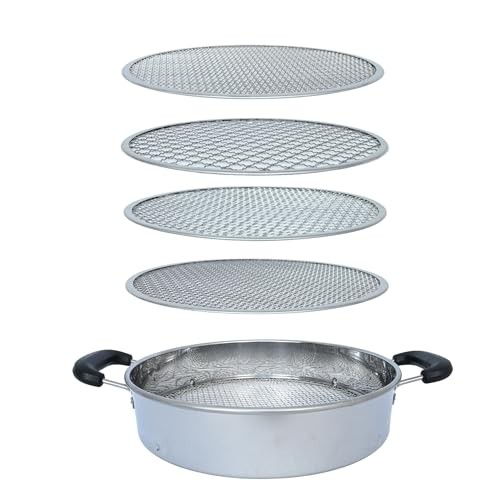 Soil Sifter with Handle – Includes 4 Replaceable Mesh Screens 3mm/6mm/9mm/12mm