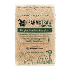 HealthiStraw FarmStraw Coarse Animal Bedding, Compressed Bail, 3 cubic feet