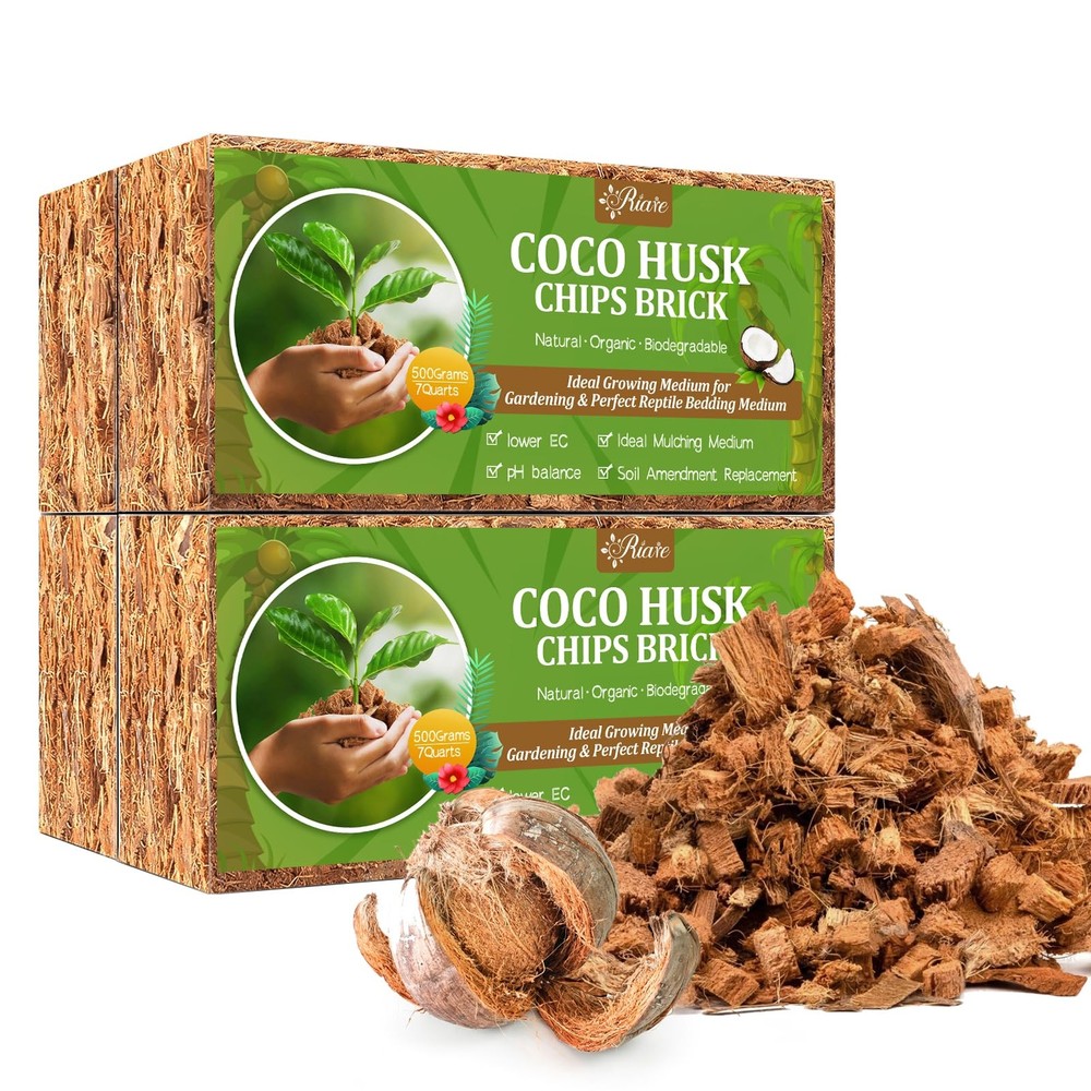 Riare 4 Pack Coco Chips Substrate for Plants- 4.4lb 100% Organic 4