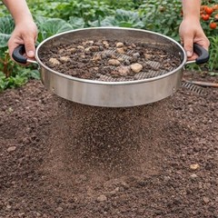 Soil Sifter with Handle – Includes 4 Replaceable Mesh Screens 3mm/6mm/9mm/12mm
