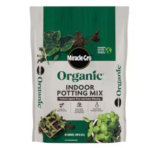 Organic Indoor Potting Mix 8 qt. Soil Protects Against Over/Under Watering, for