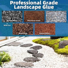 Mulch Glue 2 Gal Rock Adhesive for Pea Gravel Landscaping & Pine Straw, Strong H