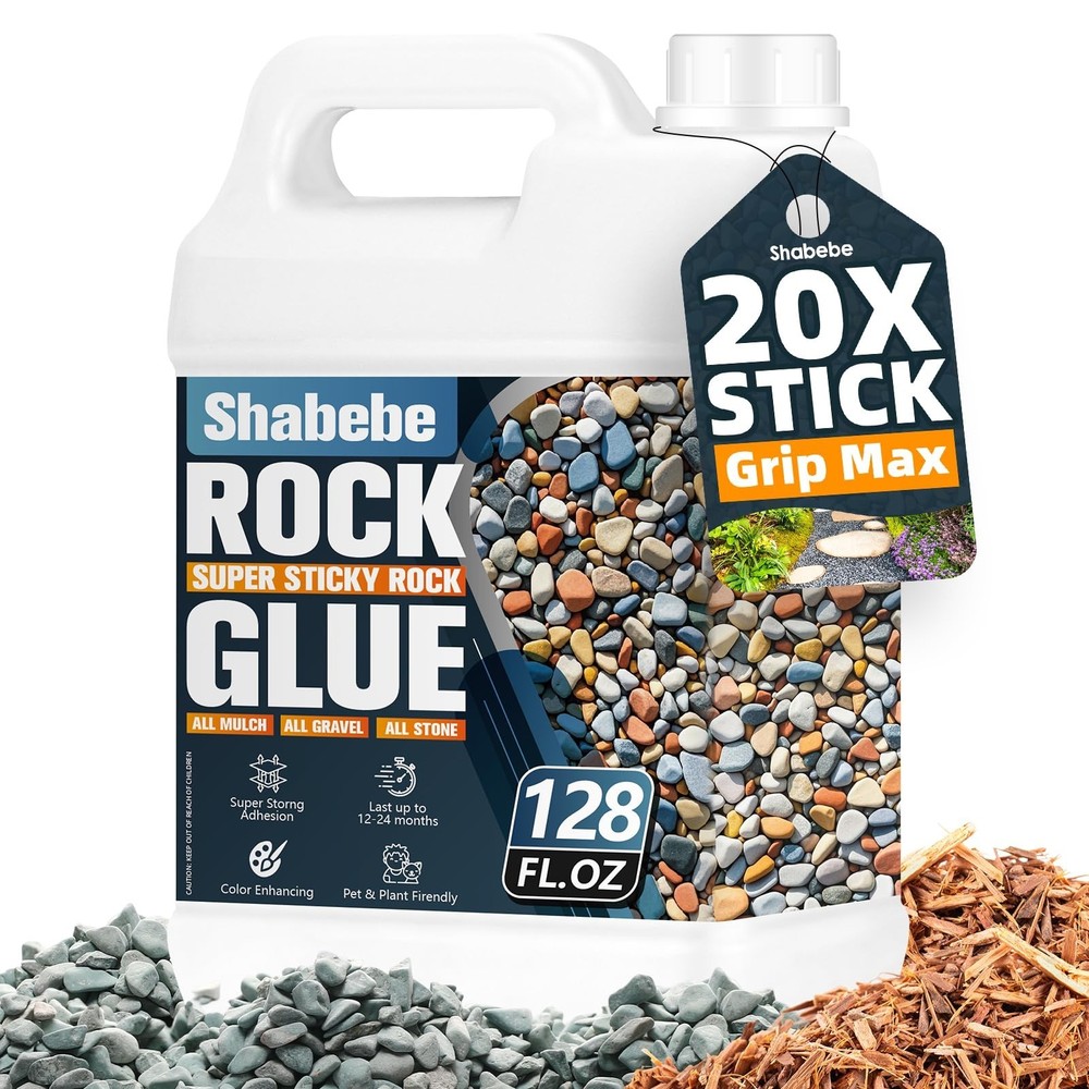 Rock Glue for Landscaping – 1 Gallon Mulch Hold with Grip Max, Strong Adhe
