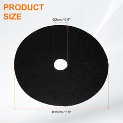 6pcs Tree Mulch Ring 5.9″ Non-Woven Round Tree Protector Weed Barrier, Black