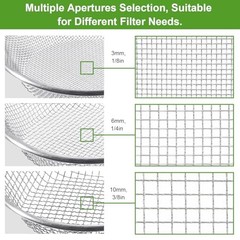 Garden Soil Sifter for Rocks Compost Sieve Garden 3PCS(1/8in,1/4in,3/8in)