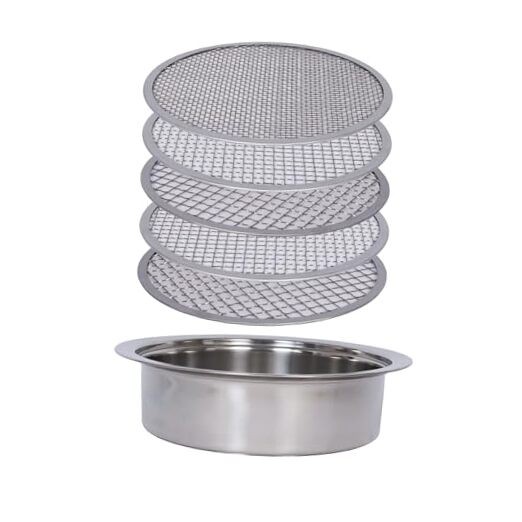 Soil Sifter Set for Garden with 5PCS Mesh(1,3,6,9,12mm) Sieve for Rocks and
