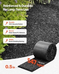 VEVOR Recycled Rubber Mulch Roll 140 x 5.5in for Garden Pathway Mulch Mat 2 Pack
