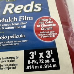 NEW Pre-cut Gardeneer Better Reds Mulch Film 8 Pre-Cut 3′ x 3′ Sheets 72 sq. ft.