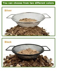Dirt Soil Sifter for Gardening – 3Pcs Multi Mesh Size Set Silver