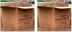 Long Needle Pine Straw Mulch 160 Sqft Coverage 3 Set Premium USA Harvested