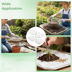 4 PCS Soil Sifter for Gardening, Metal Fine Dirt Sieve Sifter with 3 6 8 10mm