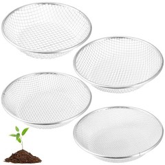 4 PCS Soil Sifter for Gardening, Metal Fine Dirt Sieve Sifter with 3 6 8 10mm