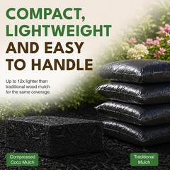 PlantBest Coco Mulch Compressed Block 9.1 Lb Expands 64 Quarts And Up 17.5 Sq.