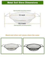 Dirt Soil Sifter for Gardening – 3Pcs Multi Mesh Size Set Silver