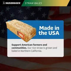 Sandbaggy Rice Straw Bales (Certified Weed Free) – 46″ x 15″ x 22″
