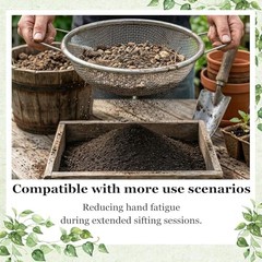 2PCS Soil Sifter for Gardening with Handle,Stainless Steel Rock Compost Soil