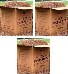 Long Needle Pine Straw Mulch 240 Sqft Coverage 1 Set Premium USA Harvested