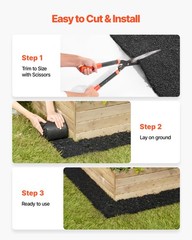 VEVOR Recycled Rubber Mulch Roll 140 x 5.5in for Garden Pathway Mulch Mat 2 Pack