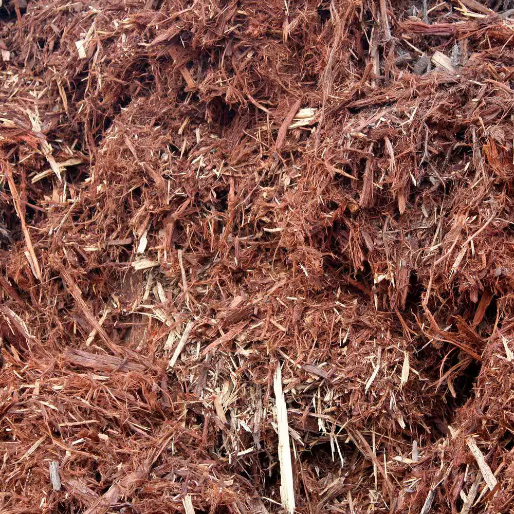 1 Cu. Yd. Bulk Shredded Redwood Gorilla Hair Landscape Wood Mulch and Topsoil
