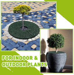 12 Pcs Double Side Rubber Mulch Tree Ring 12 Inch, Heavy Duty Rubber Mulch Mat,