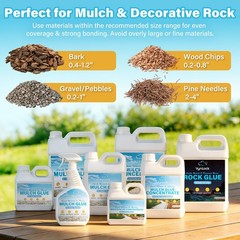 Concentrated Mulch Glue for Landscaping 64 oz, Landscape Rock Glue for Mulch,…