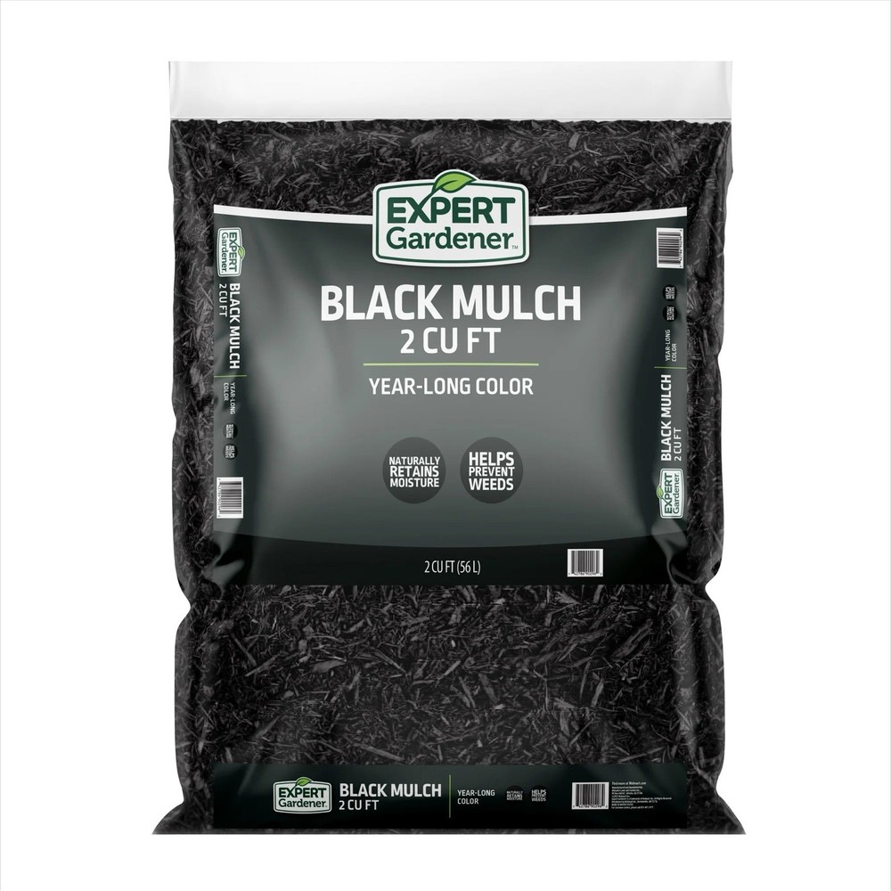 Expert Gardener Black Mulch Shavings 2 cu ft Bag Outdoor Flower Bed Playground