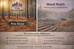 Long Needle Pine Straw Mulch – 240 Sqft Coverage 1 Set – for Landscaping