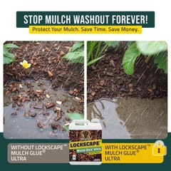 Lockscape Ultra Mulch Glue for Landscaping, 1 Gallon | Lasts Up to 2 Years, N…