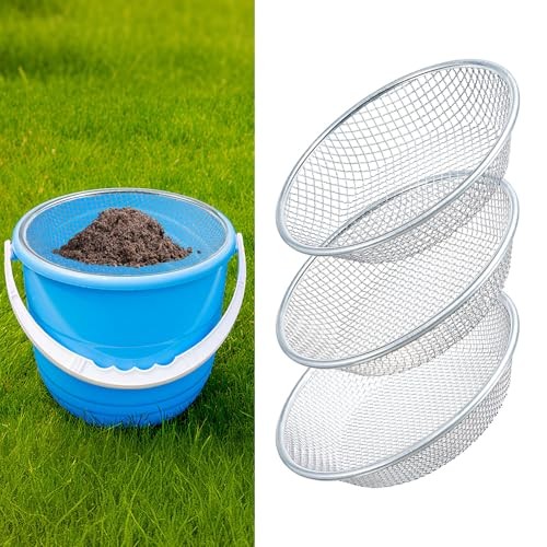 3 Pcs Soil Sifter Fits 5-Gallon Buckets for Gardening Sand Rock Compost