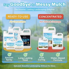 Concentrated Mulch Glue for Landscaping 64 oz, Landscape Rock Glue for Mulch,…