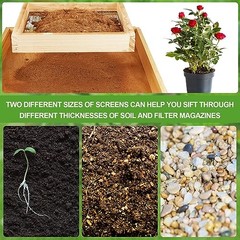 2 Pcs Soil Sifter Dirt Sifter for Gardening Light Wooden Rock Sifter 12.6 x