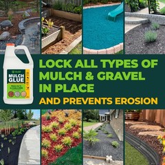 ECO LIVING SOLUTIONS Mulch Glue for Landscaping – Rock & 1 gallon, White