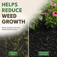 PlantBest Coco Mulch Compressed Block 9.1 Lb Expands 64 Quarts And Up 17.5 Sq.