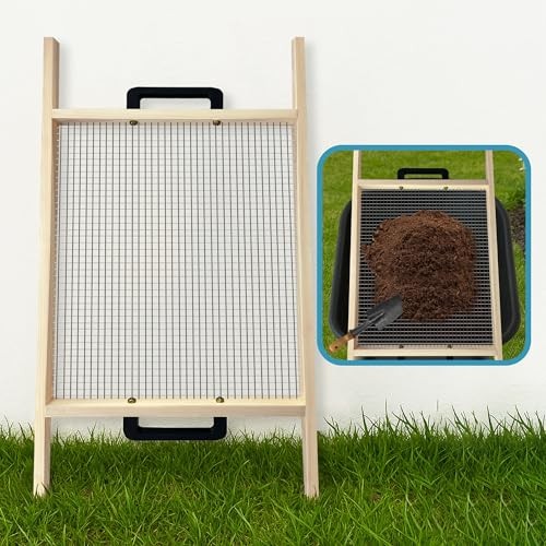 Large Soil Sifter, Rock Sifter Garden Sieve Soil Dirt Leaves for Gardening,