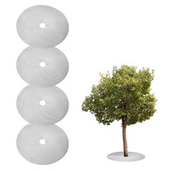 4pcs Tree Mulch Ring 24.4″ Non-Woven Round Tree Protector Weed Barrier, Silver