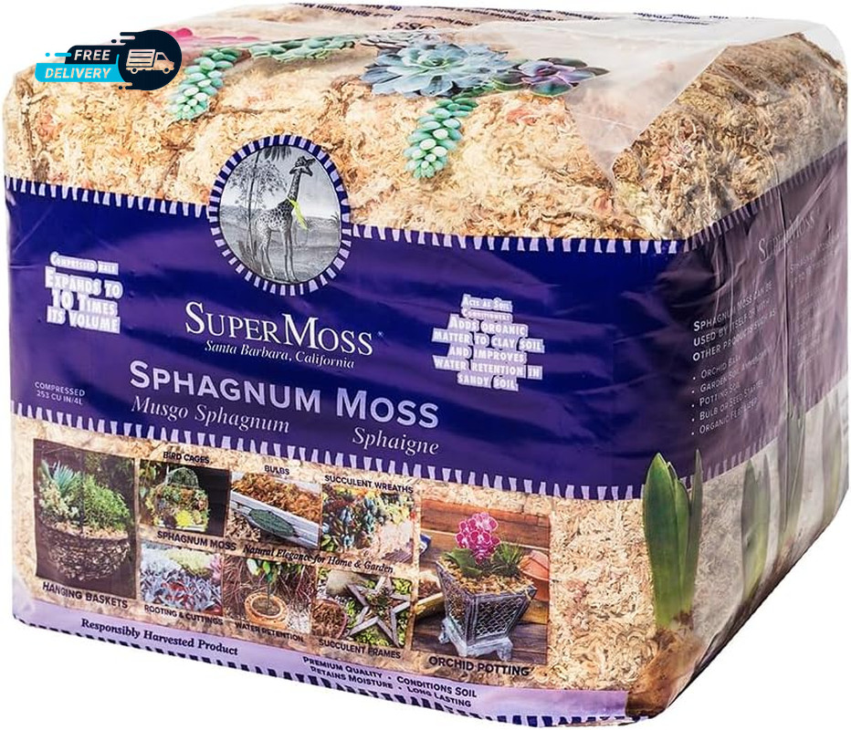 (22325) Orchid Sphagnum Moss Dried Natural 1 Pound Mini Bale