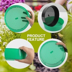 Gardening Sand Soil Compost Sifter, 4 Pack Rock Garden Sieve, Round Plastic