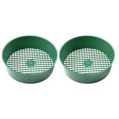 2pcs Plastic Round Garden Sieve Riddle For Compost & Soil Sifter Mesh Tool