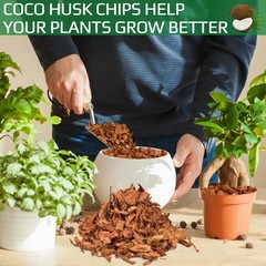 Halatool 2 Pcs Coco Husk Chips for Plants – 7.87 x 3.93 x 1.97 inches, 2pcs