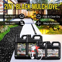 Limino Mulch Glue – 1 Gallon / 128Oz Black Color Mulch Dye Landscape Adhesive