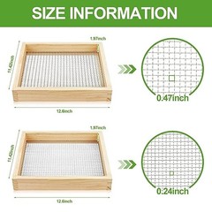 2 Pcs Soil Sifter Dirt Sifter for Gardening Light Wooden Rock Sifter 12.6 x