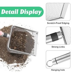 2 Pcs Wider Gardening Soil Sifter-5.5″ W Garden Sieve Sifter with Handle 2 Set