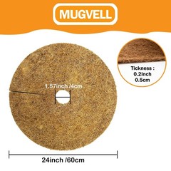 24 Inch Coconut Fiber Mulch Ring, 6 Pcs Tree Protector Mats, Coco Coir Mulch …