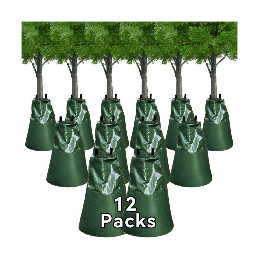 12 Packs Slow Release Tree Watering Bags – 20 Gallon Zippered Automatic Drip …