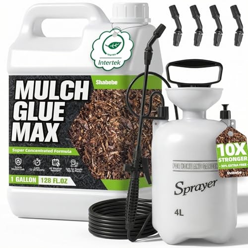 Mulch Glue for Landscaping with Sprayer, 1 1 Gallon Mulch Glue with Sprayer