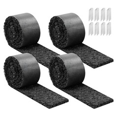Uimoso Recycled Rubber Mulch Roll 4-Pack 120×4.5in Garden Border Pathway Mat